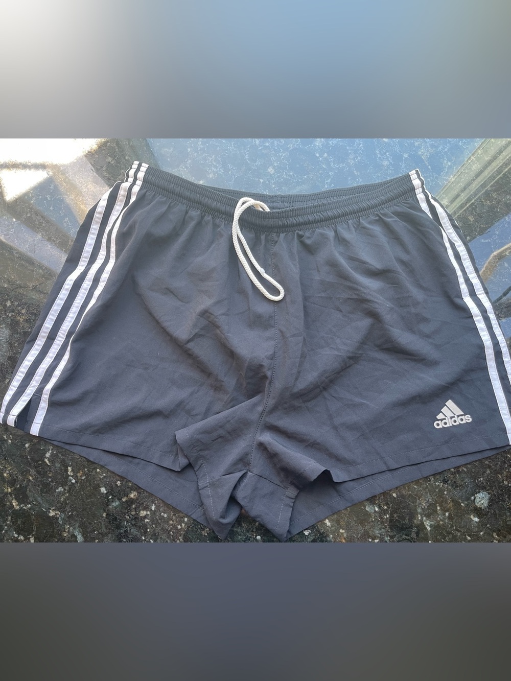 adidas Men’s Black Athletic Shorts with White 3-Stripes